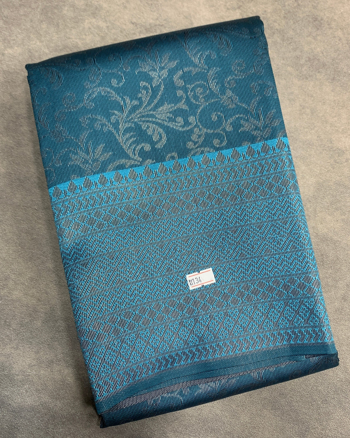 Sky Blue Colour Semi Silk Saree with Black Meenakari Work
