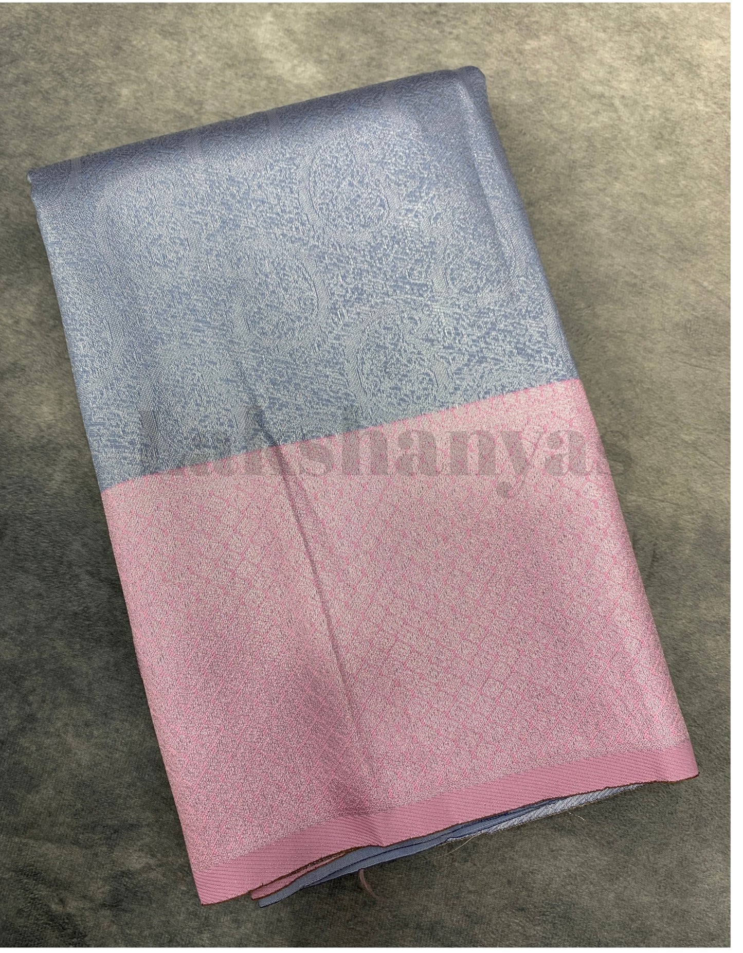 Gray Colour Soft Silk Saree with Pink Colour Border
