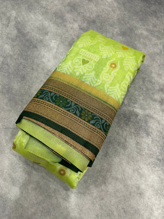 Green Butter Silk Saree