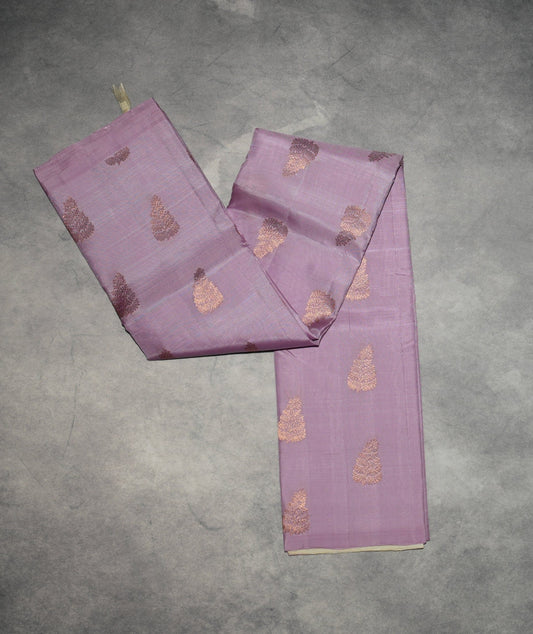 Lilac Borderless Kanjivaram Silk Saree