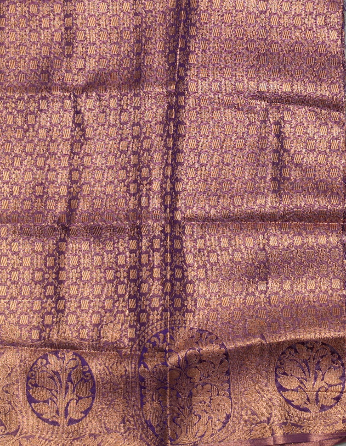 Pink Tissue Saree with violet border