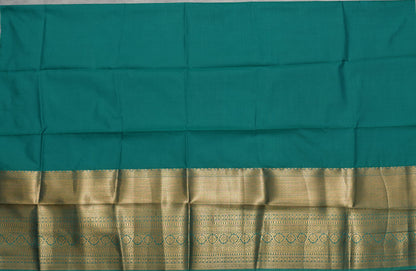 Red Semi Silk Saree with Green Border