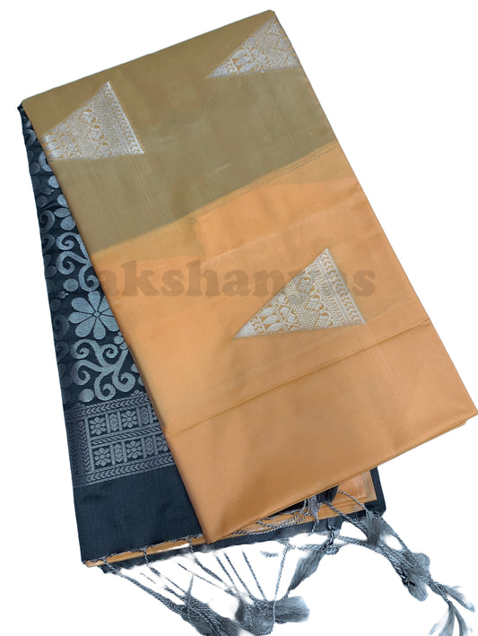Light Peach Soft Silk Saree