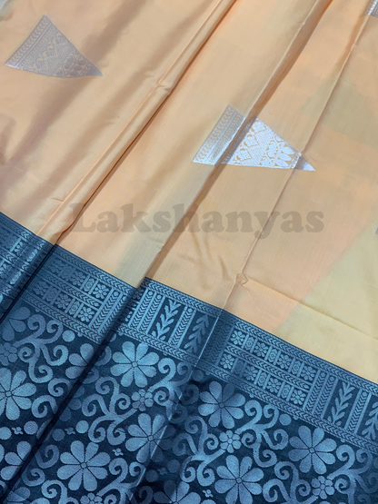 Light Peach Soft Silk Saree