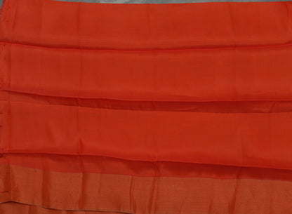 Kanjivaram Blue Soft Silk Saree with Orange Zari Border