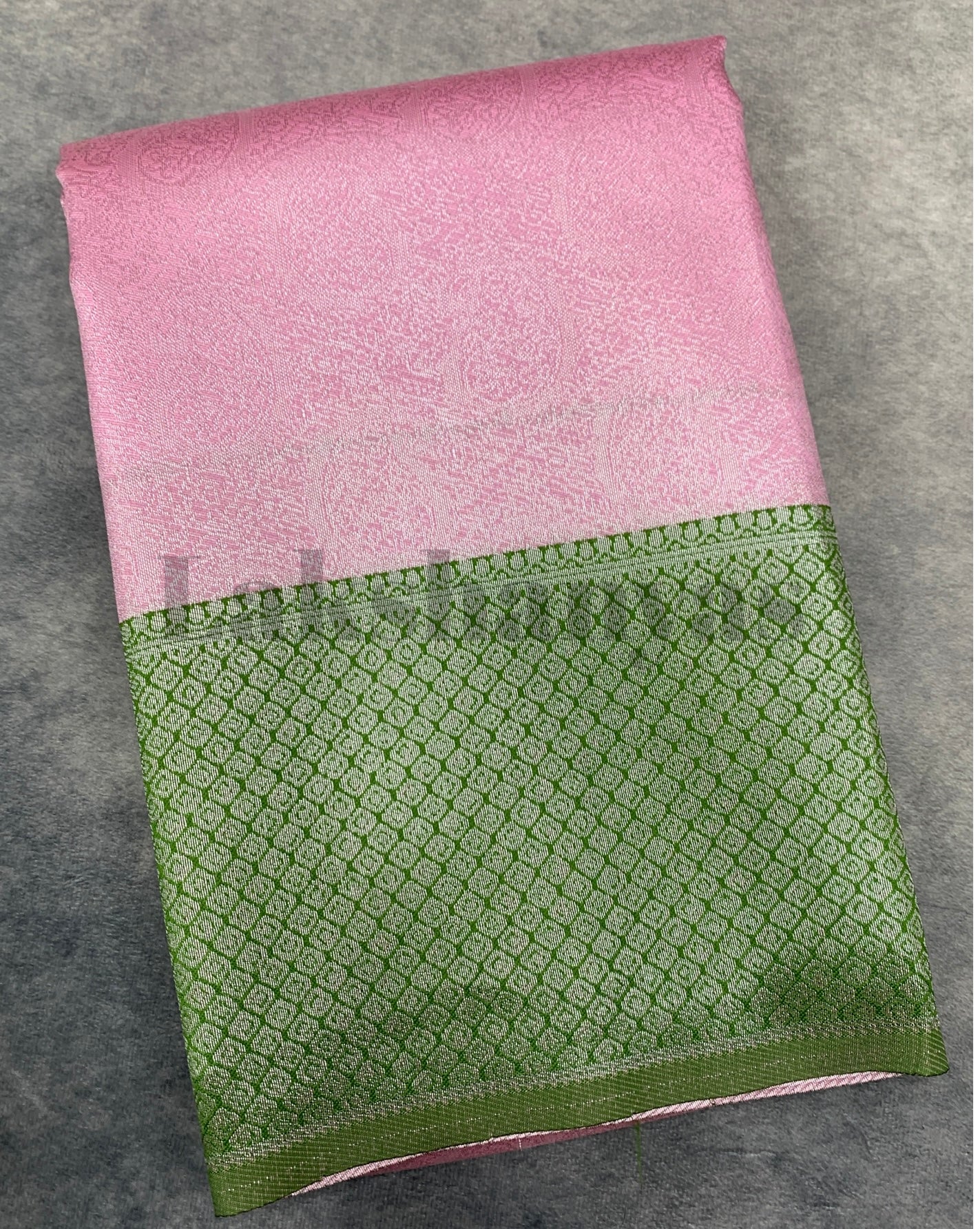 Baby Pink Colour Soft Silk Saree with Green Border