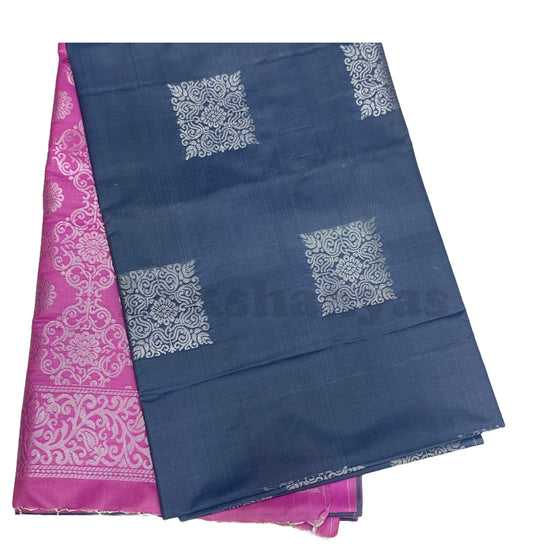 Grayish Blue Colour Soft Silk Saree