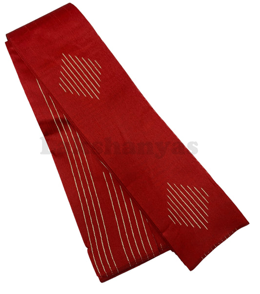 Red Colour Jute Cotton Saree