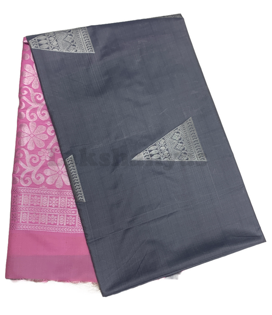 Gray Colour Soft Silk Saree