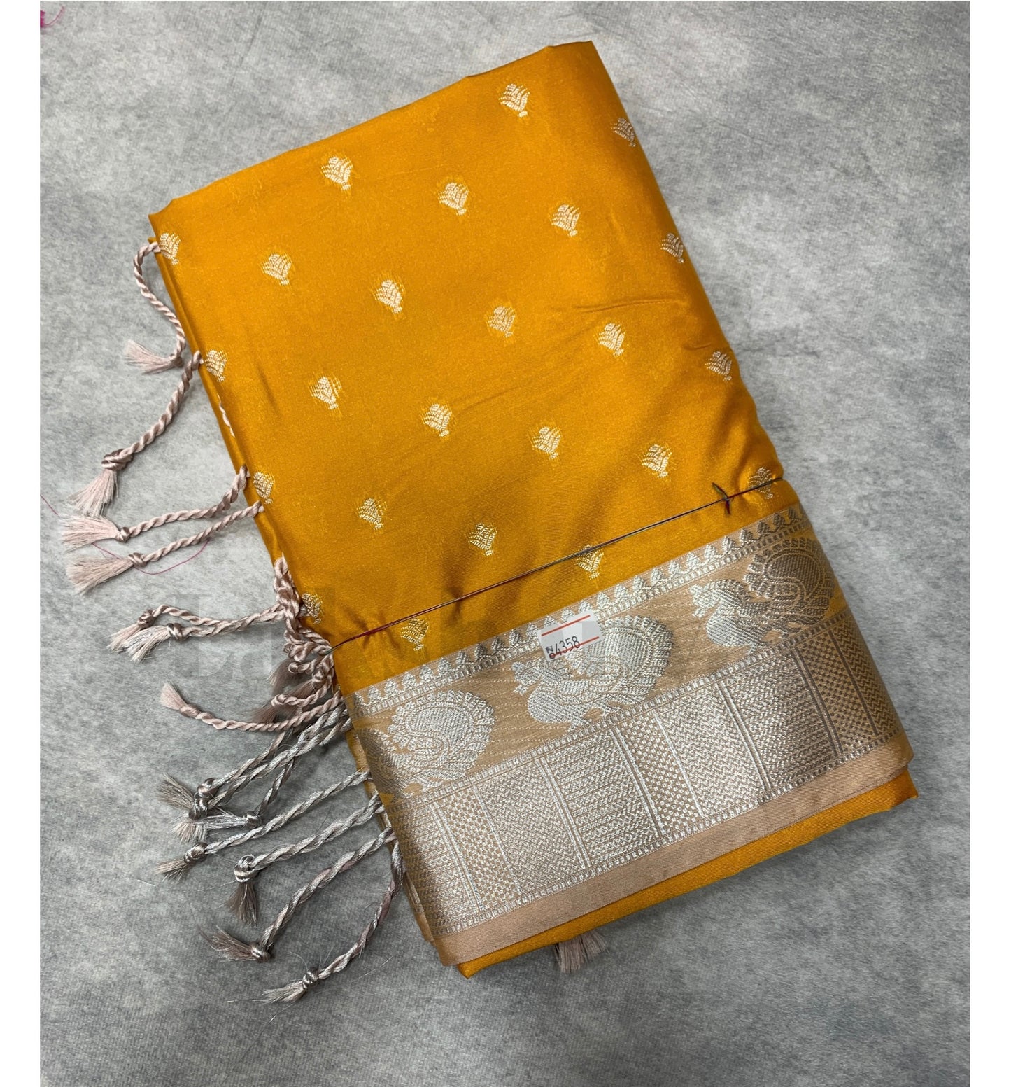 Yellow Colour Soft Silk Saree with Silver Colour Border