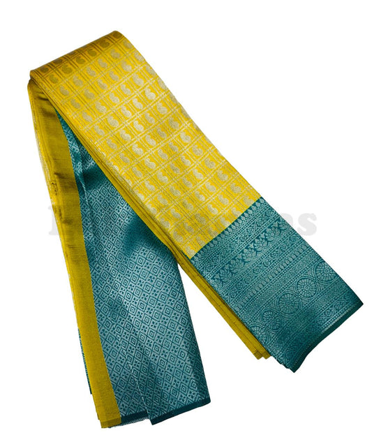 Yellow Colour 1000 Butta Saree with Sapphire Border