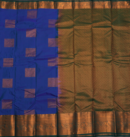 Royal Blue Semi Silk Saree with Copper Zari